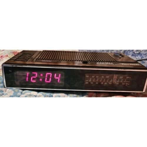 Vintage Ken-Tech Digital Alarm Clock Radio Faux Wood Model R1690 Tested Works