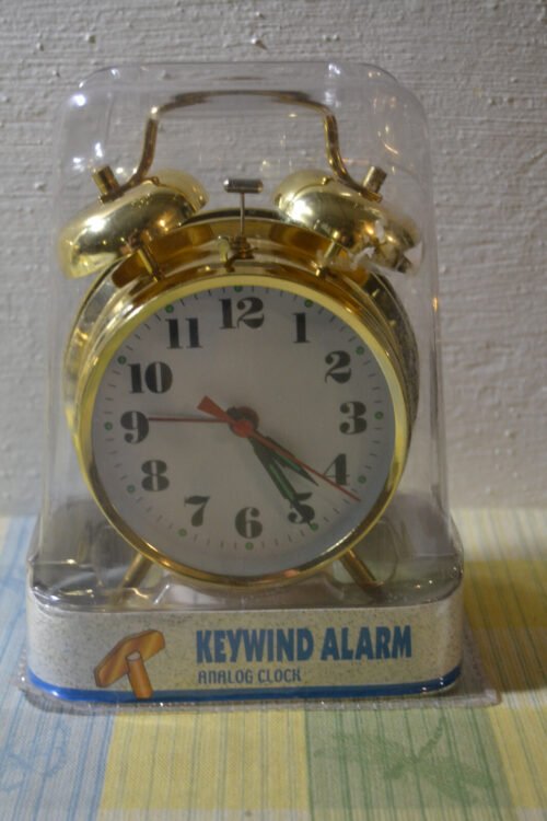 Vintage Keywind Alarm Analog Clock Easy Read ~New Old Stock