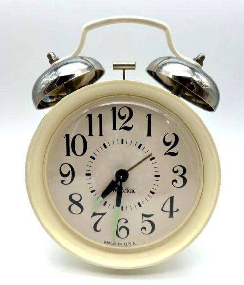 Vintage Key Wound WESTCLOX Twin Bell Alarm Clock - Luminous Hands ~ Made in USA