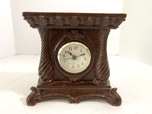 Vintage Kichler Mantle Desk Clock Timepiece Quartz Movement Rosewood