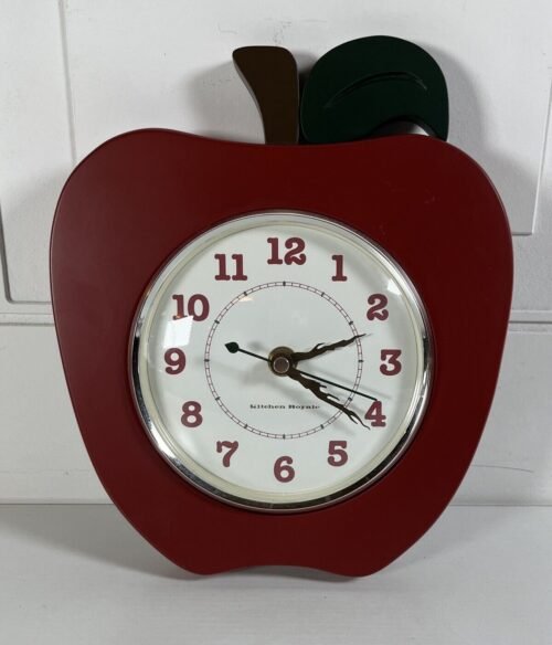 Vintage Kitchen Royale 9 inch Apple Clock Farmhouse Country Made in the USA