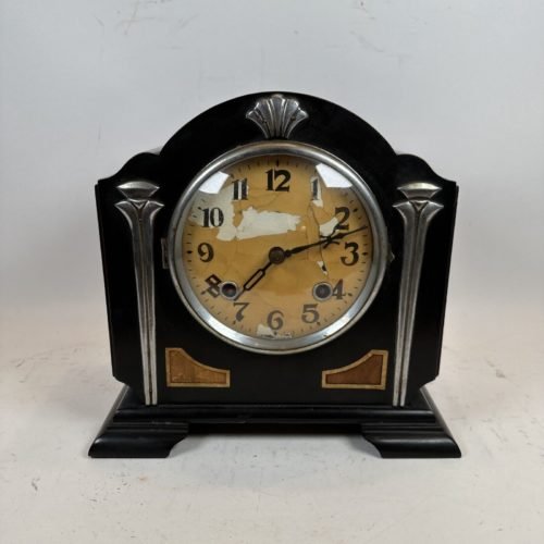 Vintage KK Mantle Clock - Damaged Case - Runs & Chimes well,