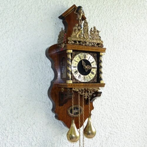 VINTAGE LARGE 25" DUTCH ZAANDAM ZAANSE 8 DAY WALL CLOCK WARMINK WUBA