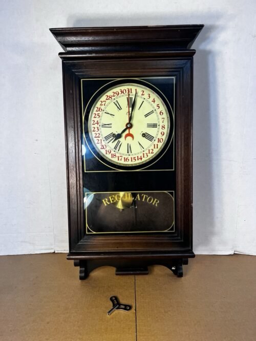 Vintage Large ELGIN COMMEMORATIVE Calendar WALL Pendulum CLOCK RAILWAY REGULATOR