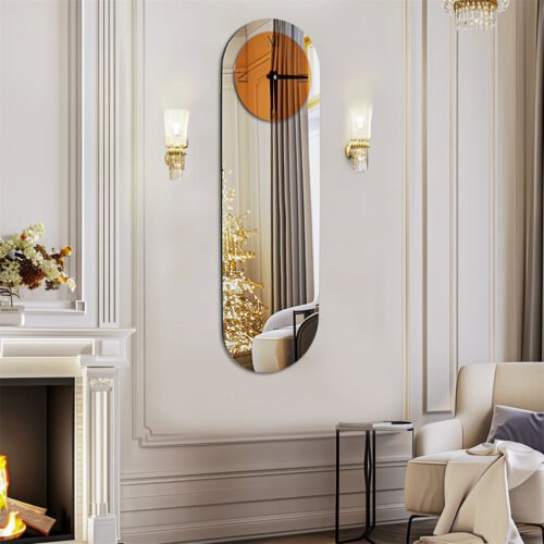 Vintage Large Glass Wall Clock Decor Fancy Wall Mounted Clocks Battery Operated