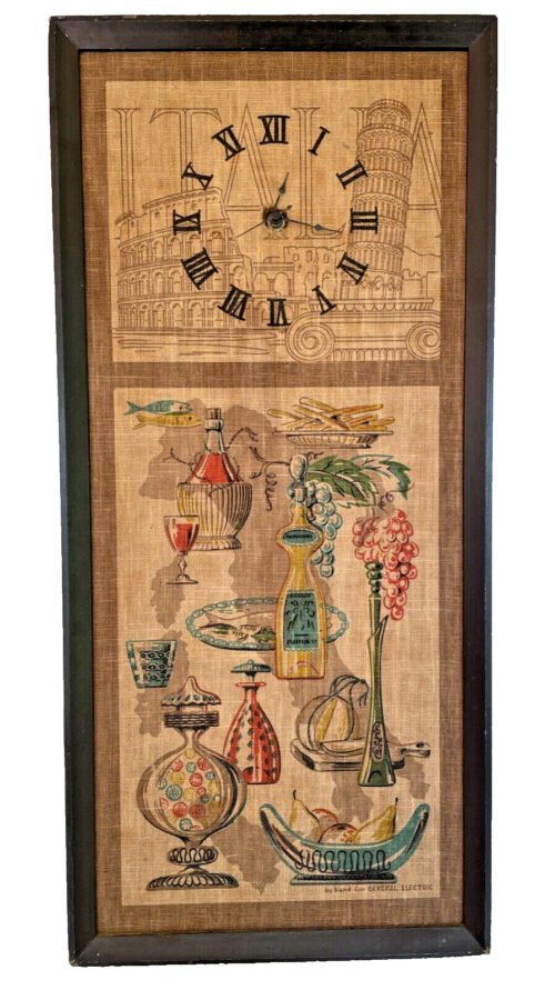 Vintage Large Italy Wall Clock by Wert for General Electric 28" x 13" Unique