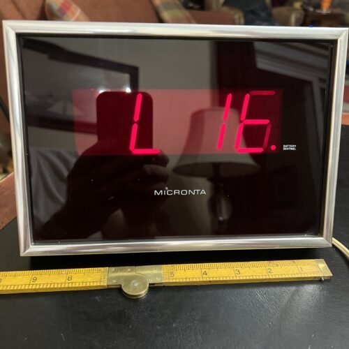 Vintage Large Micronta Electric Digital LED Wall Desk Clock 63 805 9.5” by 6.5”