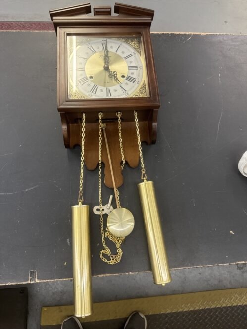 Vintage Linden 31 Day Wall Clock- Working - Includes Key (F3)