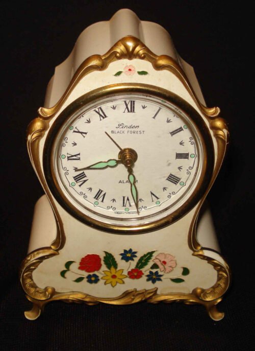 Vintage Linden Black Forest West Germany Plastic Windup Alarm Dresser Clock