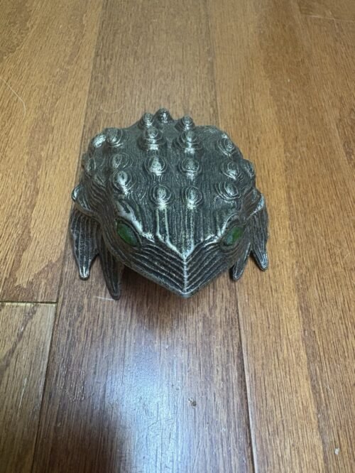 Vintage Linden Japan Figural FROG Hinged Silver Metal Novelty Desk Alarm Clock