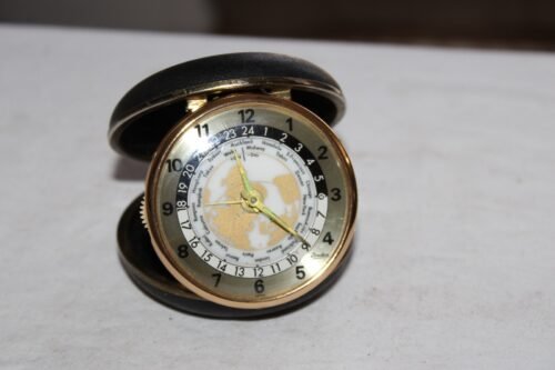 Vintage Linden World Travel Alarm Clock Multi Time Zone Wind-Up Original Japan