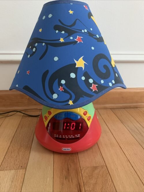 Vintage Little Tikes Digital Alarm AM/FM Clock Radio Lamp with Shade