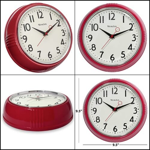 Vintage Look Wall Clock Retro 1950 - Red