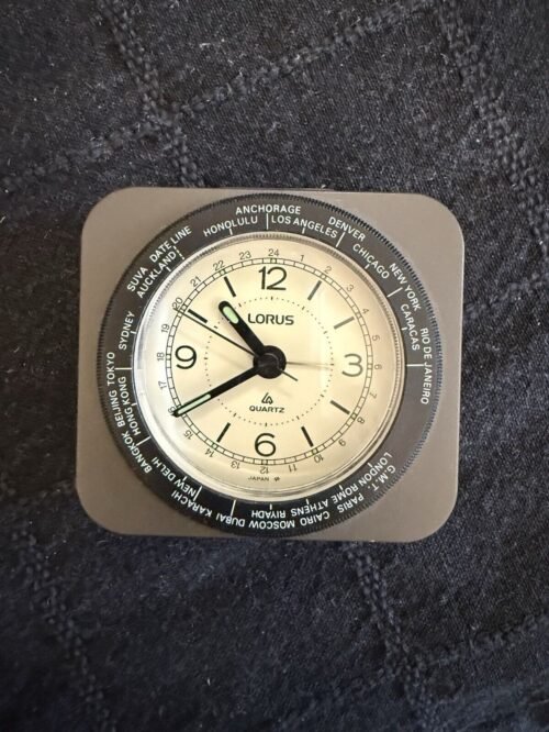 VINTAGE Lorus Quartz 24 WORLD TIME Travel Alarm CLOCK
