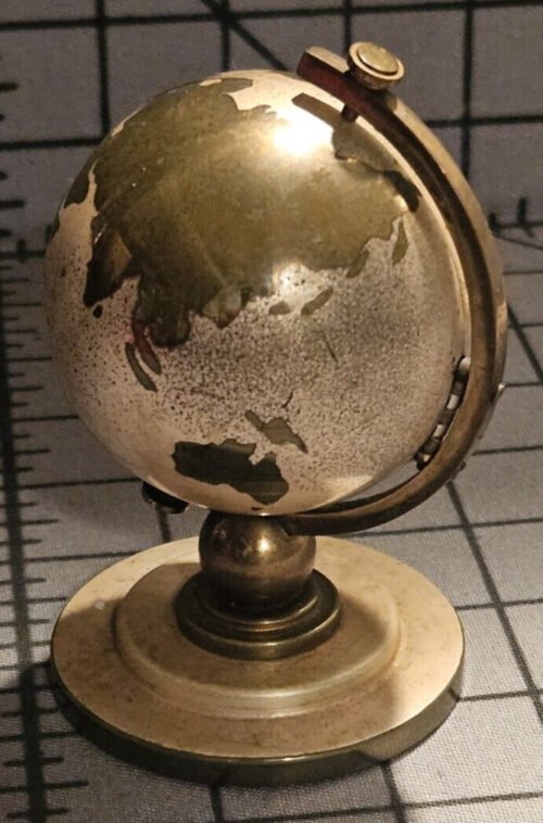 Vintage LSM Travel Globe Earth Alarm Clock Picture Frame WORKS RUNS