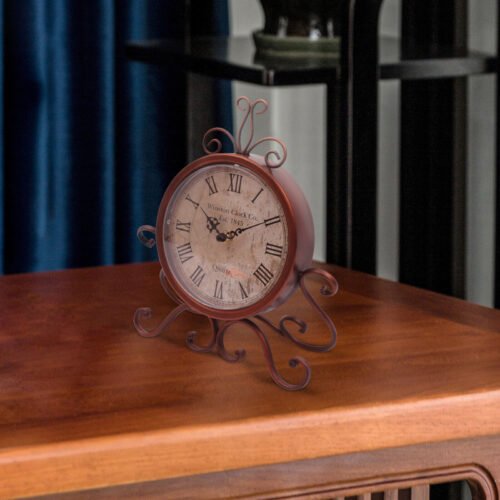 Vintage Mantel Clock Table Desk Shelf Portable Bedside Decoration Antique Bronze