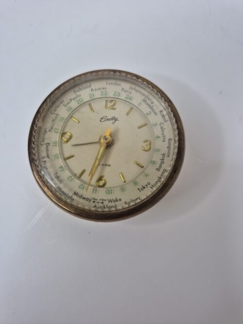 Vintage MCM Elgin Bradley World Time Travel Alarm Clock Only No Clamshell TESTED