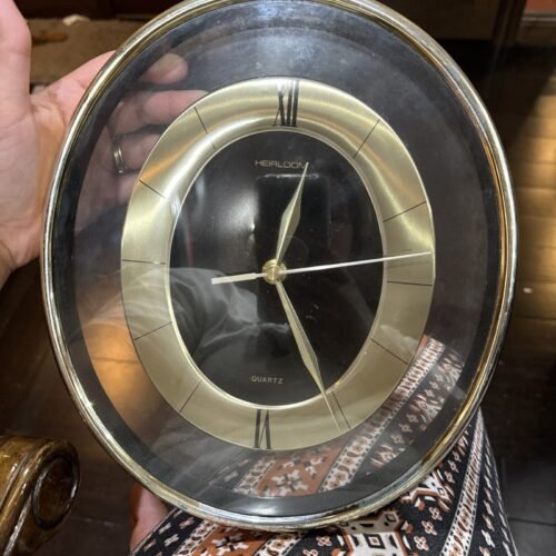 Vintage MCM Heirloom 661D Quartz Oval Wall Clock See-Thru, Tested And Works