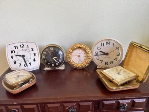 Vintage Mechanical Alarm Clocks Lot for Parts Repair Westclox Elgin Seth Thomas