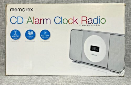 Vintage Memorex CD Dual Alarm Clock AM FM Radio Stereo Audio MC7211 LCD Display