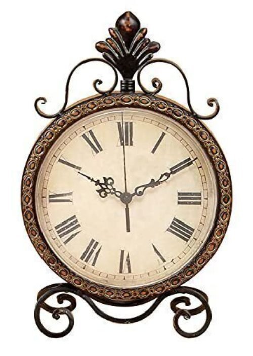 Vintage Metal Scroll Clock - 11x3x17 Inch Decorative Wall Clock