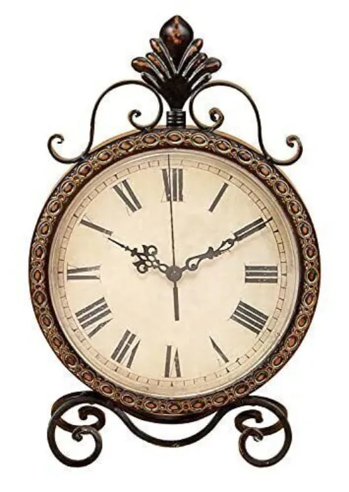 Vintage Metal Scroll Clock 11 x 3 x 17 Inch Decorative Wall Clock featured image