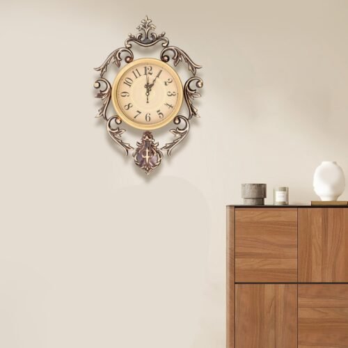 Vintage Metal Wall Clock, Decorative Retro Wall Clock for Bedroom/Living Room