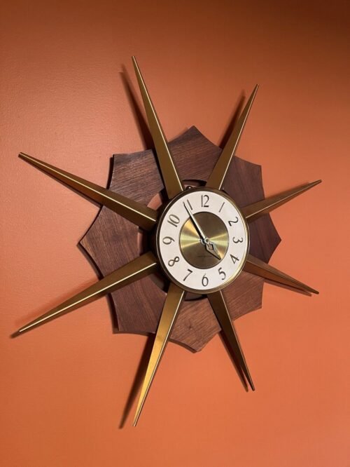 Vintage Mid Century GE Starburst Wall Clock