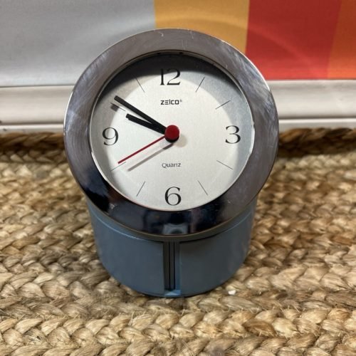 Vintage mid century inspired Zeico Caddie Clock desk organizer