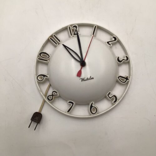 Vintage Mid Century Westclox Atomic Melody Dome Orb Wall Moon Clock