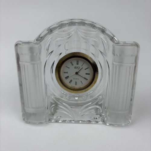 Vintage Mikasa Quartz Crystal Cut Glass Quartz Table Clock