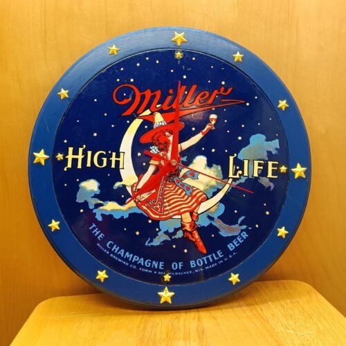 Vintage Miller High Life Girl on Moon Clock