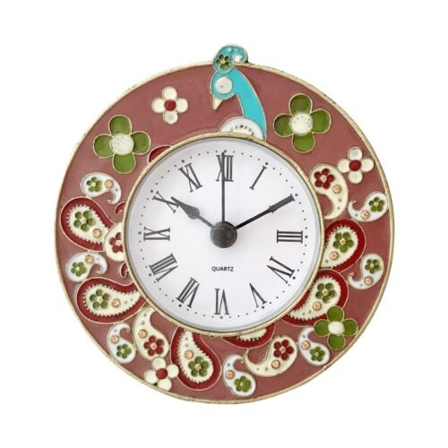 Vintage Mini Analog Table Clock Silent Small Table Clock with Hand-Painted Me...