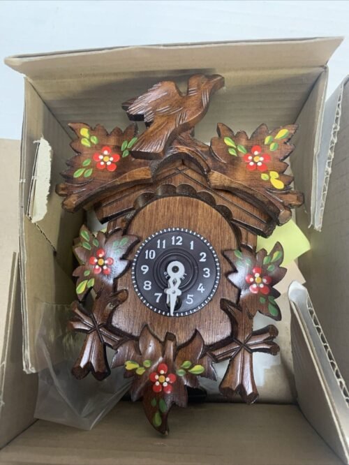 Vintage Miniature BLACK FOREST Cuckoo Clock WEST Germany Complete NOS W/ Key