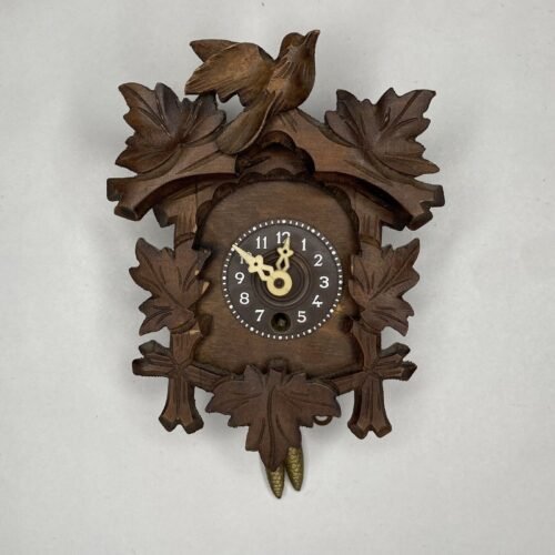 Vintage Miniature Cuckoo Clock Wooden & Plastic German Black Forest Look