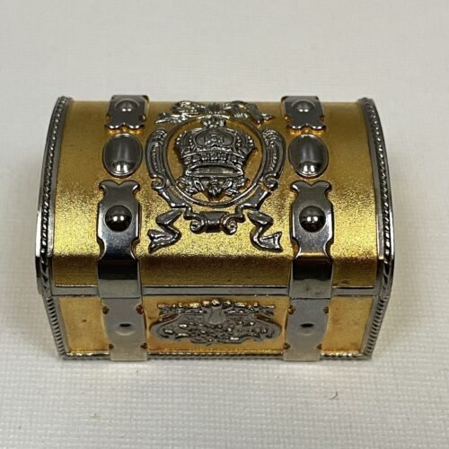 Vintage Miniature Quartz Gold Design Desk Clock Untested Collectable