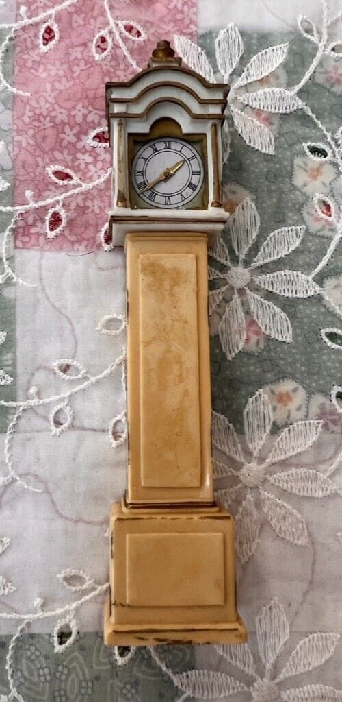 Vintage Mini Grandfather Clock Ideal Doll House Furniture Clock MCM