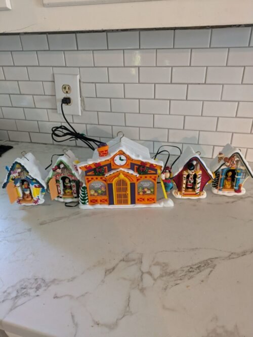 Vintage MR CHRISTMAS Disney MICKEY'S CLOCK SHOP 1993 Tested Works w Box Complete