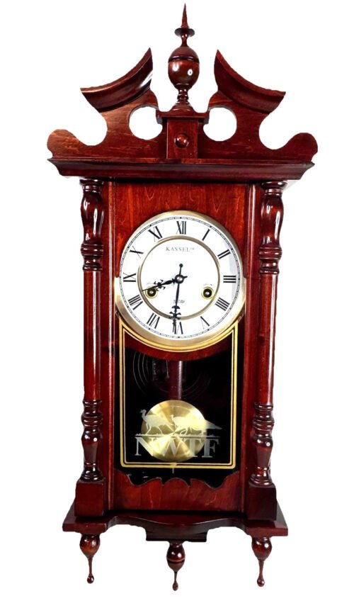 Vintage National Wild Turkey Foundation kassel 31 Day Clock with Pendulum, Key
