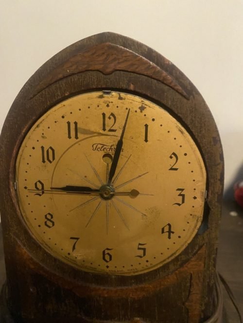 Vintage New Haven Antique Brass Desk Clock 4''x 3''