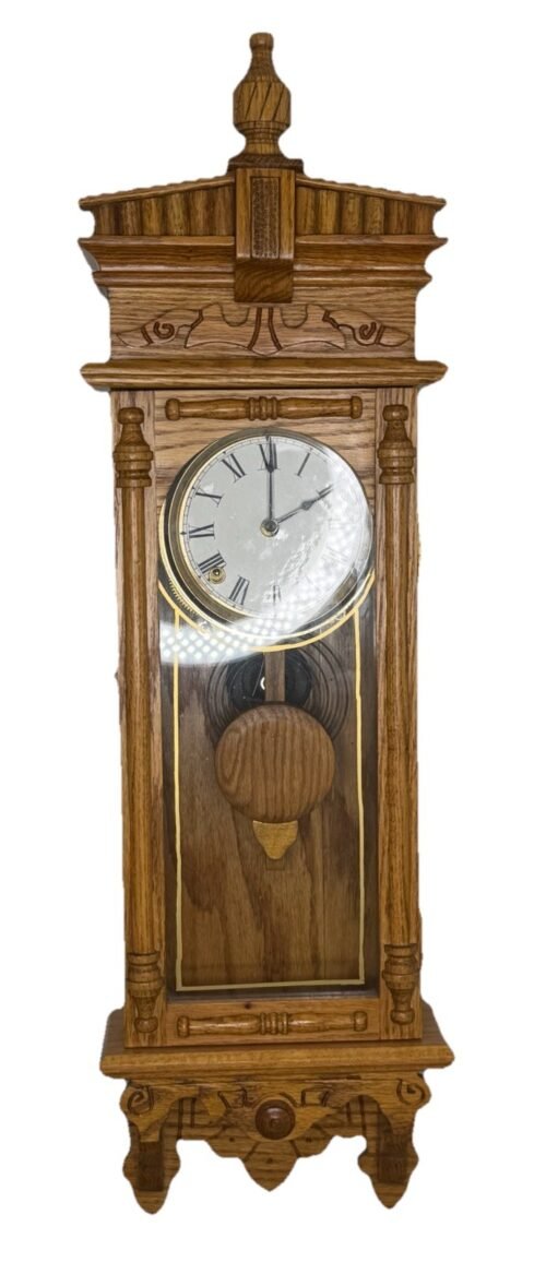 Vintage Oak Vienna Syle Regulator Wall Clock Fully Serviced