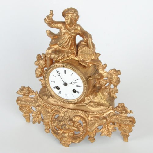 Vintage Old Antique Like French Gilt Brass Stylish Table Desk Decorative Clock