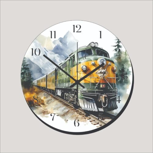 Vintage Old Train Wall Hanging Wall Clock art Time Piece Home Decor