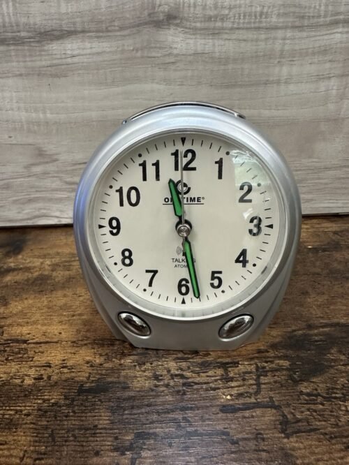 Vintage On Time Talking Atomic Alarm Clock Uses 2 C Batteries Tested Works Great