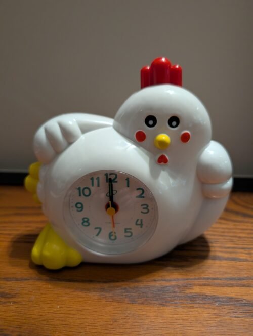 Vintage Original Rooster Chicken Quartz Alarm Clock Working Chicken Alarm