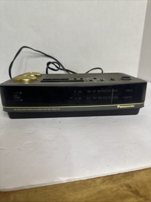 Vintage Panasonic Analog Bell Alarm Clock Radio | PHYSICAL BRASS BELLS | WORKING