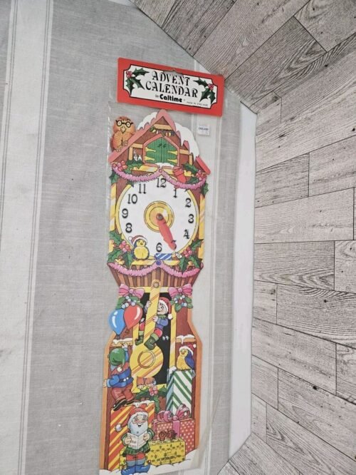 Vintage Paper Christmas Advent Calendar Cuckoo Clock By Caltime Made In England