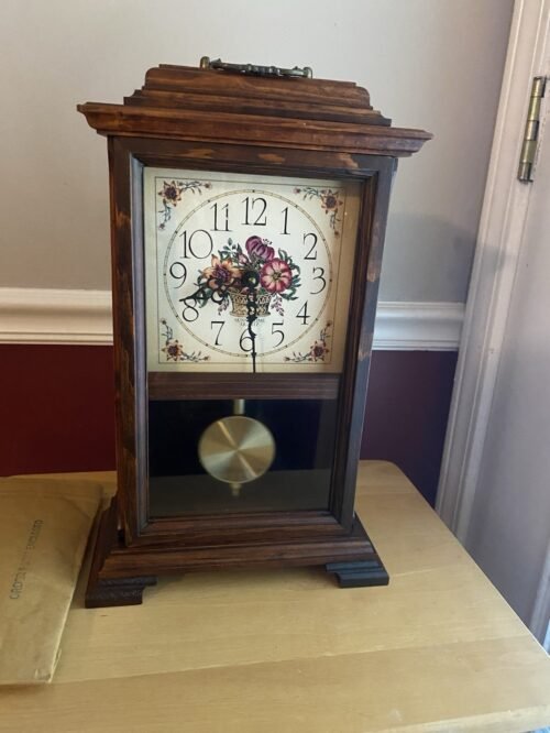 Vintage Pendulum Clock With Chime 16 Inches Tall With Original documents
