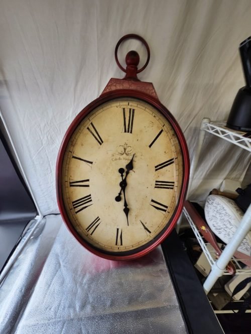 Vintage Pier 1 Cafe des Marguerites French Bistro Pocket Watch Wall Clock 38"