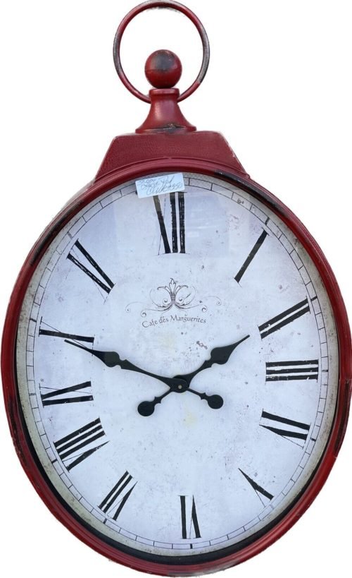 Vintage Pier 1 Cafe des Marguerites French Bistro Pocket Watch Wall Clock 38"